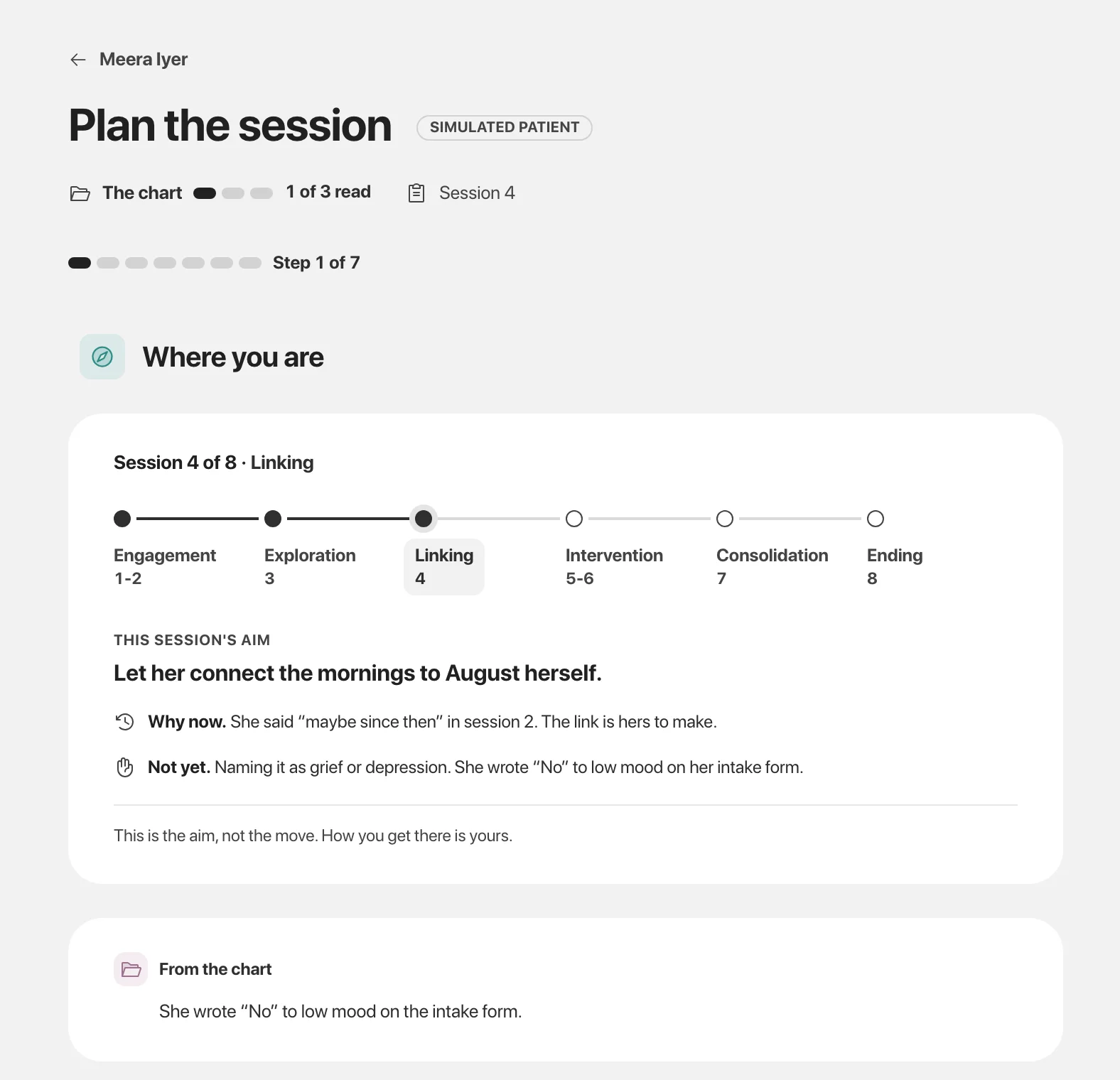 Planning session 4 of 8 with Meera Iyer: where you are in the arc and this session&rsquo;s aim